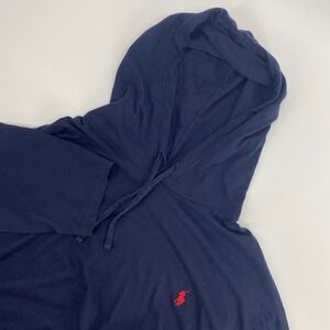Polo Ralph Lauren Hooded T Shirt Mens 3XB Blue Classic Preppy Sporty Big Lounge